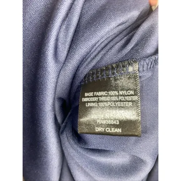 Sam Edelman Navy Blue Embroidered Floral Dress 14 NWT - Picture 8 of 8